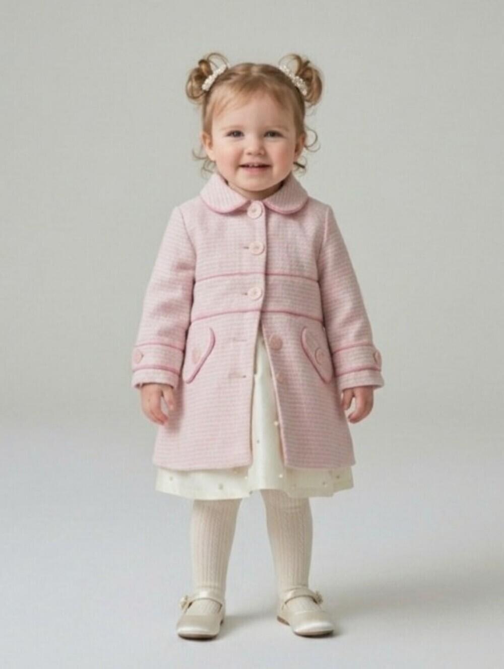 H&M Pink Coat Dress 12-18M Classic Timeless Chic Linen Cotton Blend Easer Spring